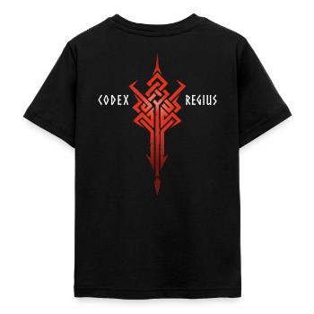 Viking Celts Knot Symbol Tribal Ornament - Teenage T-Shirt - black - Back - AI Model Teenager Male light (155cm)