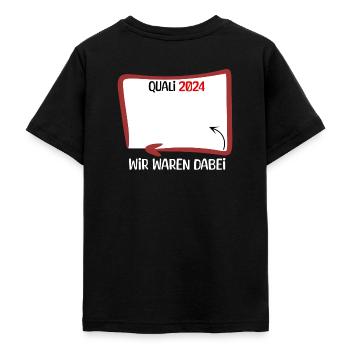Quali 2024 Unterschrift | Klasse | Jahrgang - Teenager T-Shirt - Schwarz - Hinten - AI Model Teenager Male light (155cm)