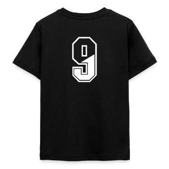 9 Jahre Trikot Nummer 9 T-shirt Nummer 9 - Teenager T-Shirt - Schwarz - Hinten - AI Model Teenager Male light (155cm)