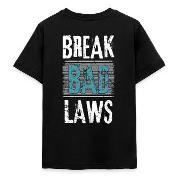 Enfreindre les mauvaises lois - T-shirt Ado - noir - Dos - AI Model Teenager Male light (155cm)