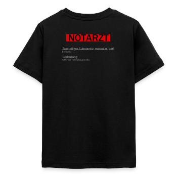 Notarzt rot - Teenager T-Shirt - Schwarz - Hinten - AI Model Teenager Male light (155cm)