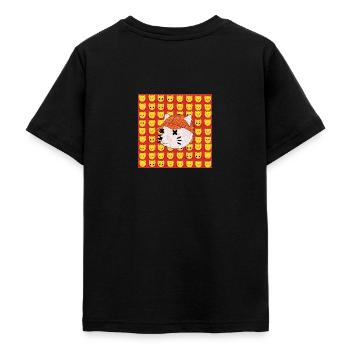 Cat Cross Eyes mit Street Cap - Teenager T-Shirt - Schwarz - Hinten - AI Model Teenager Male light (155cm)
