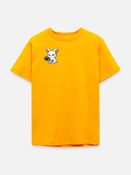 Kuschelhase mit Stachelhammer - Teenager T-Shirt - Gold