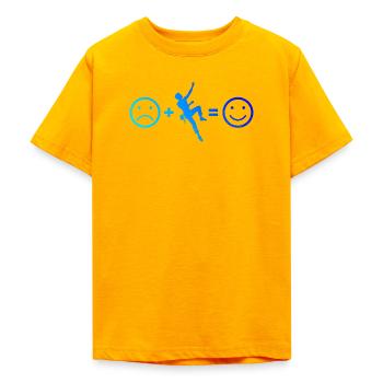 Geschenkidee für die Bouldererin mit Sportklettern - Teenager T-Shirt - Gold - Vorne - AI Model Teenager Male dark (155cm)