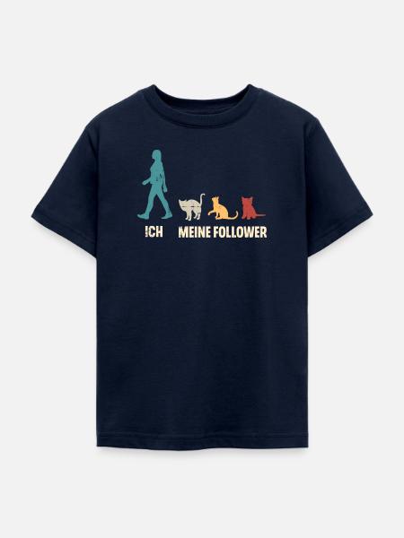 Ich Meine Follower Katzen - Teenager T-Shirt - Navy