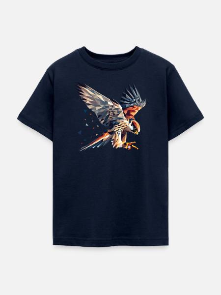 Falke Greifvogel Polygon Stil - Teenager T-Shirt - Navy