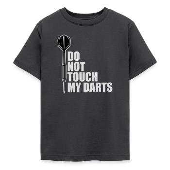 Do Not Touch My Darts Warnung Dartspieler Humor - Teenager T-Shirt - Dunkelgrau - Vorne - AI Model Teenager Male light (155cm)