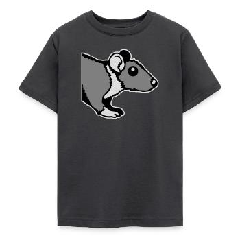 Ratte Vorderseite Halb Neugierig Lustig Nagetier - Teenager T-Shirt - Dunkelgrau - Vorne - AI Model Teenager Male light (155cm)