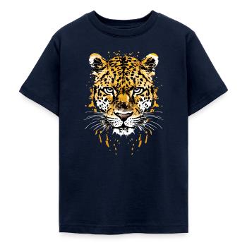 Gepard Kopf Afrika Raubkatze Tier afrikanisch  - Teenager T-Shirt - Navy - Vorne - AI Model Teenager Male light (155cm)