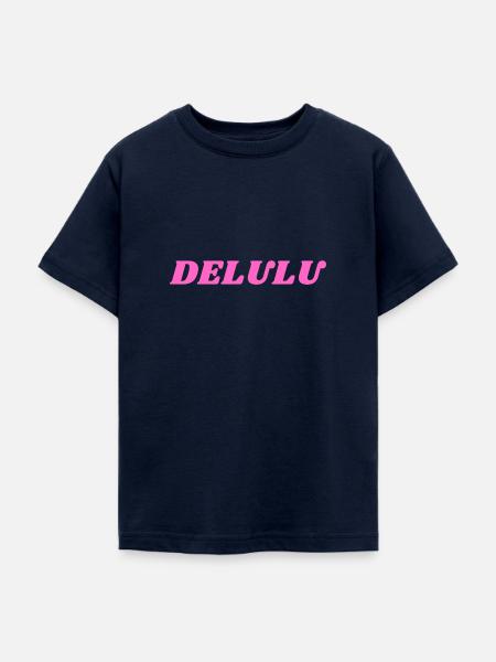 DELULU, Pink - Teenager T-Shirt - Navy