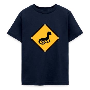 mise en garde avertissement mise en garde note bouclier silhouette - T-shirt Ado - marine - Devant - AI Model Teenager Male light (155cm)