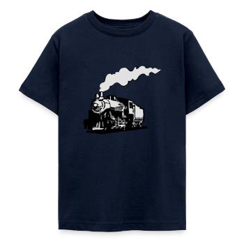 dampflok eisenbahn lokomotive romantik - Teenager T-Shirt - Navy - Vorne - AI Model Teenager Male light (155cm)