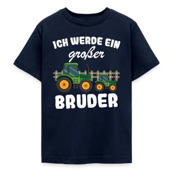 Nachwuchs Verkünden | Ich Werde Großer Bruder 2027 - Teenager T-Shirt - Navy - Vorne - AI Model Teenager Male light (155cm)