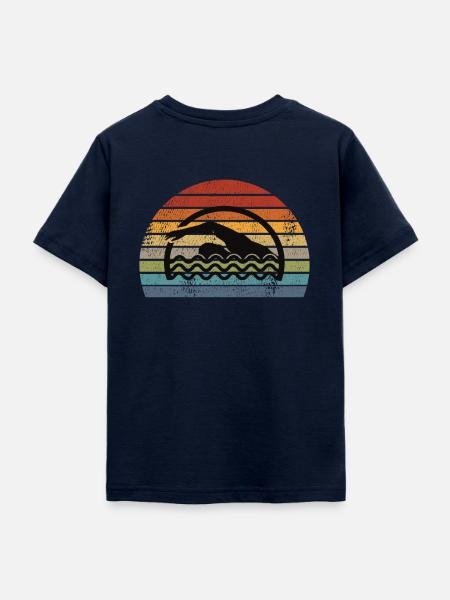 Schwimmen Schwimmer Retro - Teenager T-Shirt - Navy