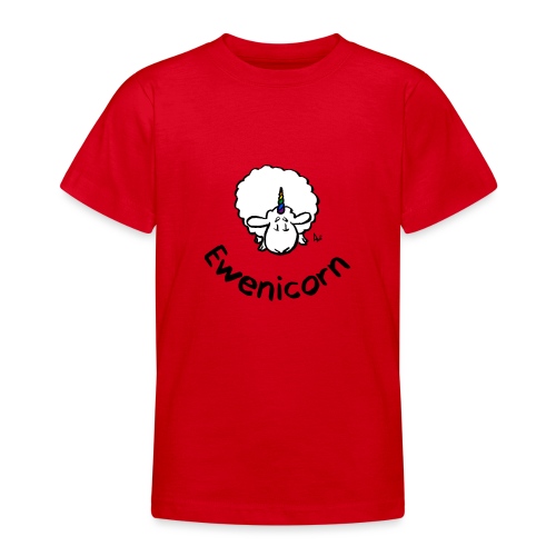 Ewenicorn - se on sateenkaaren yksisarvinen lammas! (Text) - Nuorten t-paita