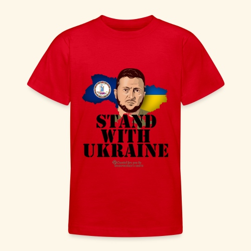 Ukraine T-Shirt Design Virginia Stand with Ukraine - Teenager T-Shirt
