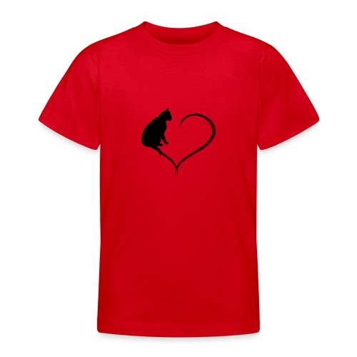 Coeur de chat noir - T-shirt Ado