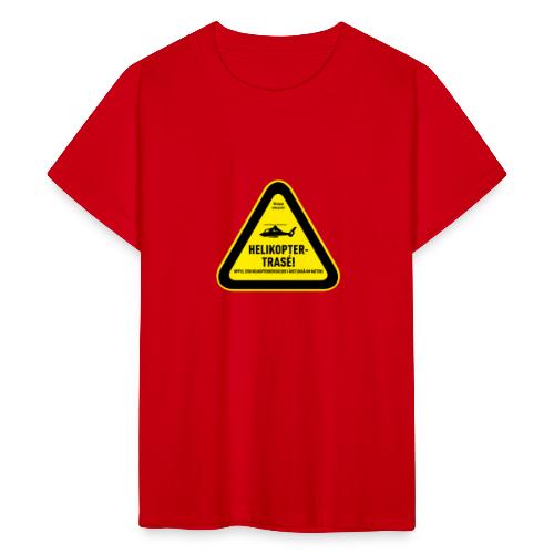 Varseltrekant: Helikoptertrasé m/Stopp støyen-logo - T-skjorte for tenåringer