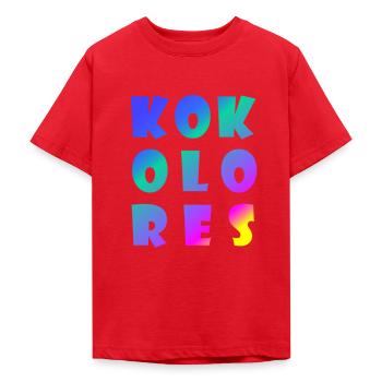 KOKOLORES lustige Wörter Quatsch Wort - Teenager T-Shirt - Rot - Vorne - AI Model Teenager Male dark (155cm)