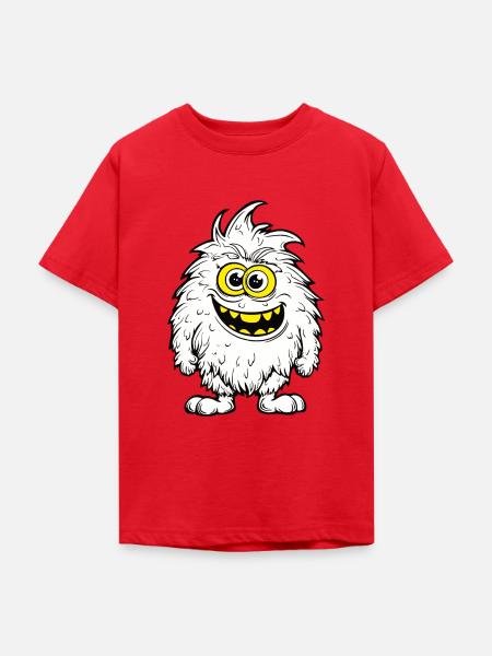lustige Fell Monster - Teenager T-Shirt - Rot