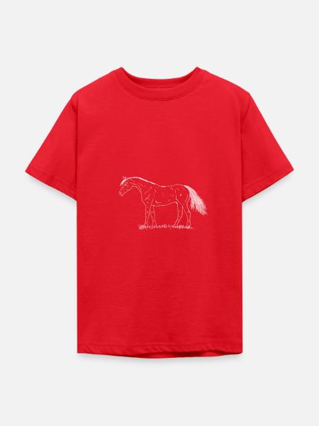 Pferde T-Shirt - Teenager T-Shirt - Rot
