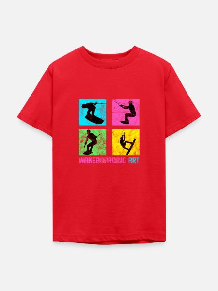 WAKEBOARDING ART - Teenager T-Shirt - Rot