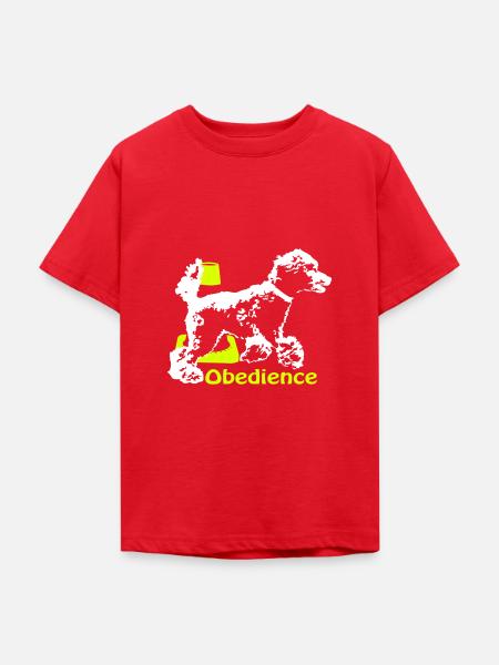 Obedience Kleinpudel umrundet Pylo - Teenager T-Shirt - Rot
