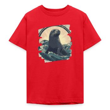 Robbe - Teenager T-Shirt - Rot - Vorne - AI Model Teenager Male dark (155cm)