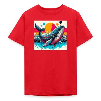 Wal - Teenager T-Shirt - Rot - Vorne - AI Model Teenager Male dark (155cm)