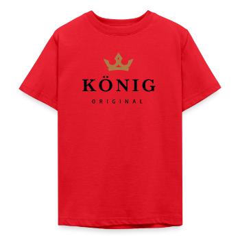 König - Teenager T-Shirt - Rot - Vorne - AI Model Teenager Male dark (155cm)
