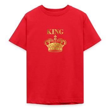 King Krone gold - Teenager T-Shirt - Rot - Vorne - AI Model Teenager Male dark (155cm)