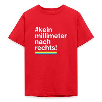#kein millimeter nach rechts gegen rechts anti - Teenager T-Shirt - Rot - Vorne - AI Model Teenager Male dark (155cm)
