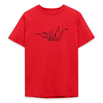 pc leitungen prozessor cpu draht verkabelung compu - Teenager T-Shirt - Rot - Vorne - AI Model Teenager Male dark (155cm)