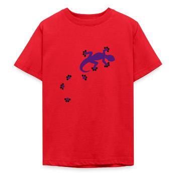 Gecko - 2c - Teenager T-Shirt - Rot - Vorne - AI Model Teenager Male dark (155cm)