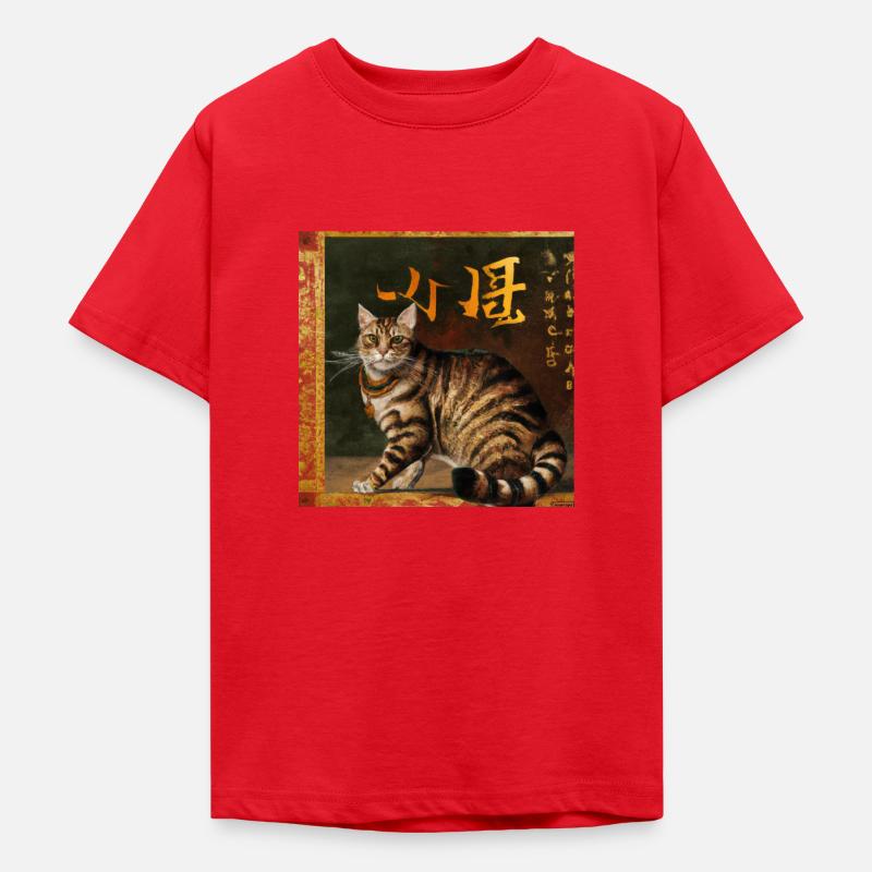 Chat Baroque - T-shirt Ado - rouge