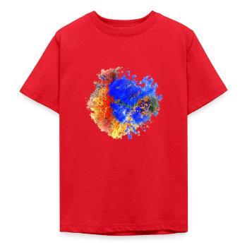"ExON" by Acryl Gallery & Design - Teenage T-Shirt - red - Front - AI Model Teenager Male dark (155cm)