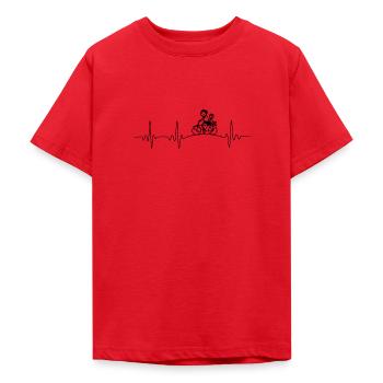 Herzschlag Vater und Kind auf Fahrrad - Teenager T-Shirt - Rot - Vorne - AI Model Teenager Male dark (155cm)