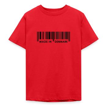 Bar Code Made in Denmark - Teenage T-Shirt - red - Front - AI Model Teenager Male dark (155cm)