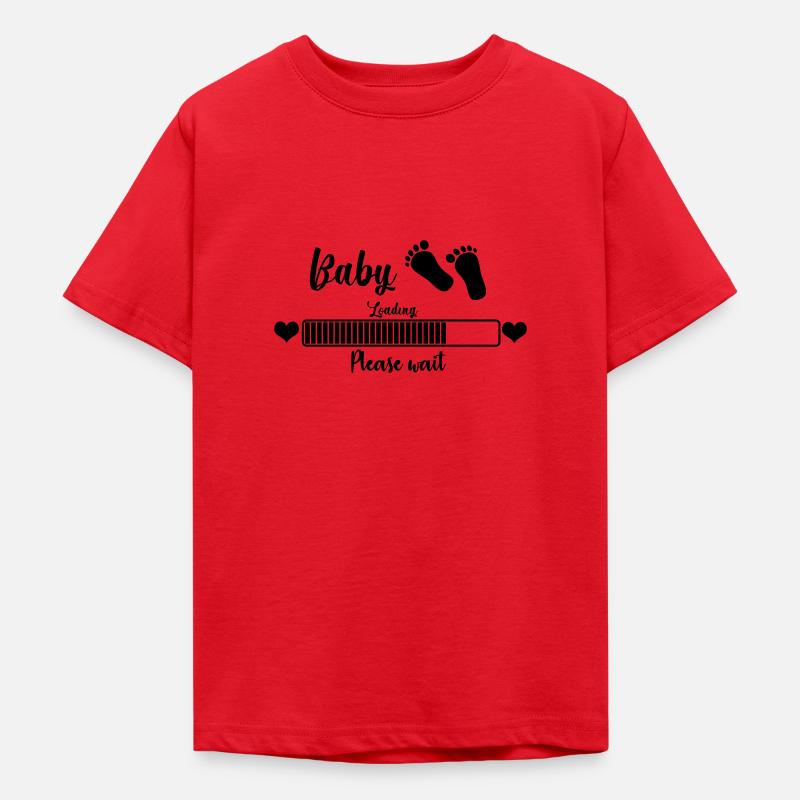 Baby Loading, Please Wait - Teenage T-Shirt - red