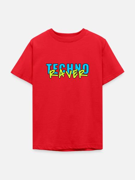techno raver - Teenager T-Shirt - Rot