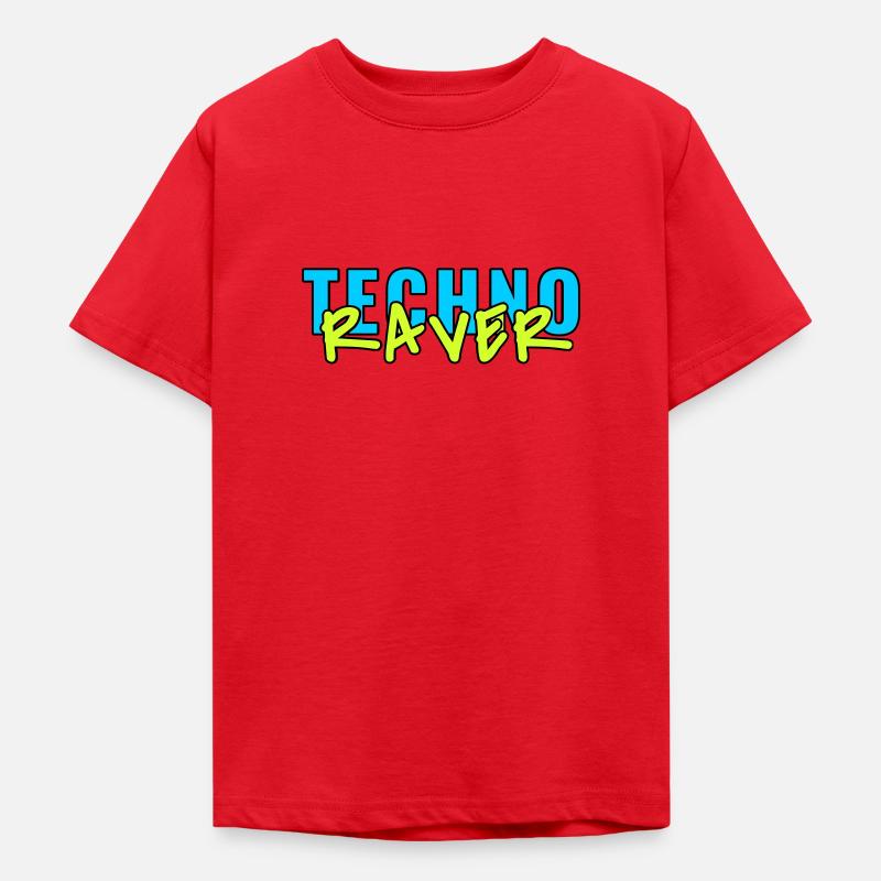 techno raver - Teenager T-Shirt - Rot
