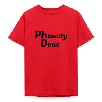 Doctorat Phd Degree - T-shirt Ado - rouge - Devant - AI Model Teenager Male dark (155cm)