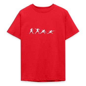 Escrime - T-shirt Ado - rouge - Devant - AI Model Teenager Male dark (155cm)