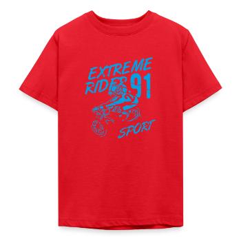Extreme Rider 91 - Teenage T-Shirt - red - Front - AI Model Teenager Male dark (155cm)