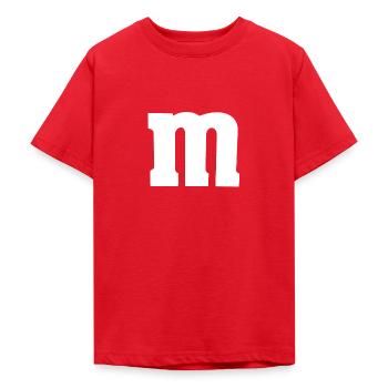 Kostüm M - Teenager T-Shirt - Rot - Vorne - AI Model Teenager Male dark (155cm)