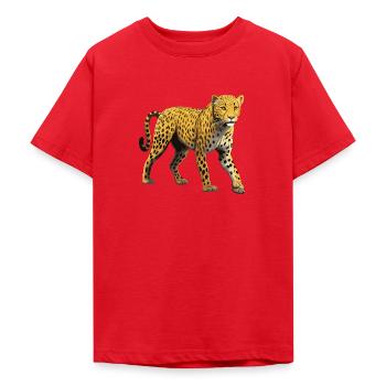 Gepard Tier - Teenager T-Shirt - Rot - Vorne - AI Model Teenager Male dark (155cm)