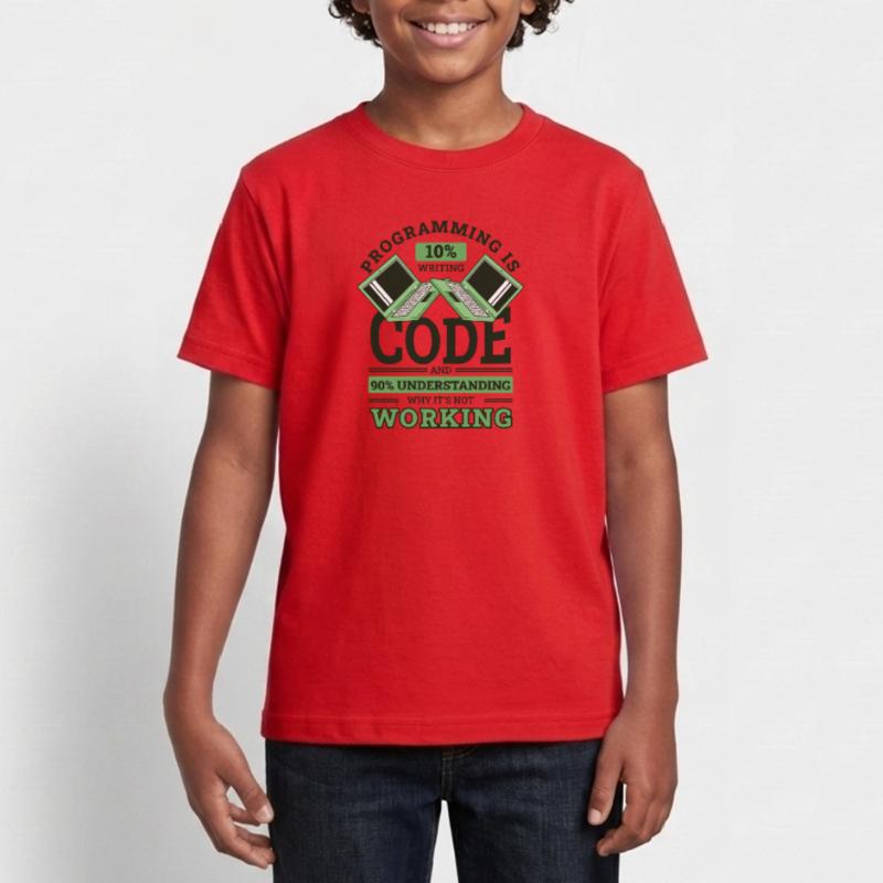 Programming 10% Writing 90% Not Working Coder Teenage T-Shirt
