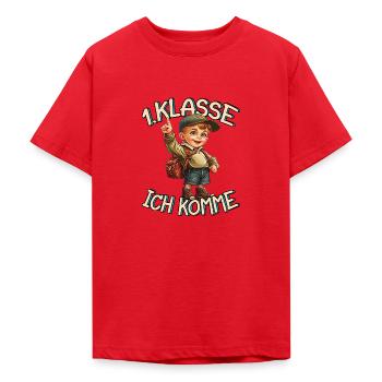 1. Klasse Ich komme Einschulung Jungen - Teenager T-Shirt - Rot - Vorne - AI Model Teenager Male dark (155cm)