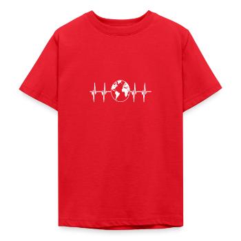 planet erde Herzschlag planet earth heartbeat - Teenager T-Shirt - Rot - Vorne - AI Model Teenager Male dark (155cm)