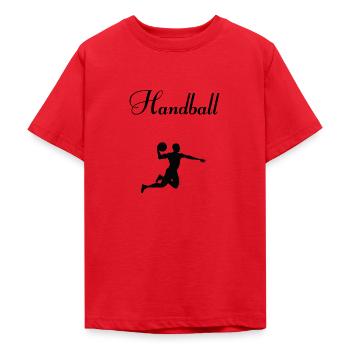 Handball - Teenager T-Shirt - Rot - Vorne - AI Model Teenager Male dark (155cm)